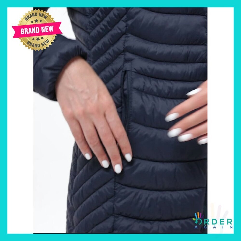 Mid-Length Packable Puffer Jacket Lightweight Hoo… - image 8